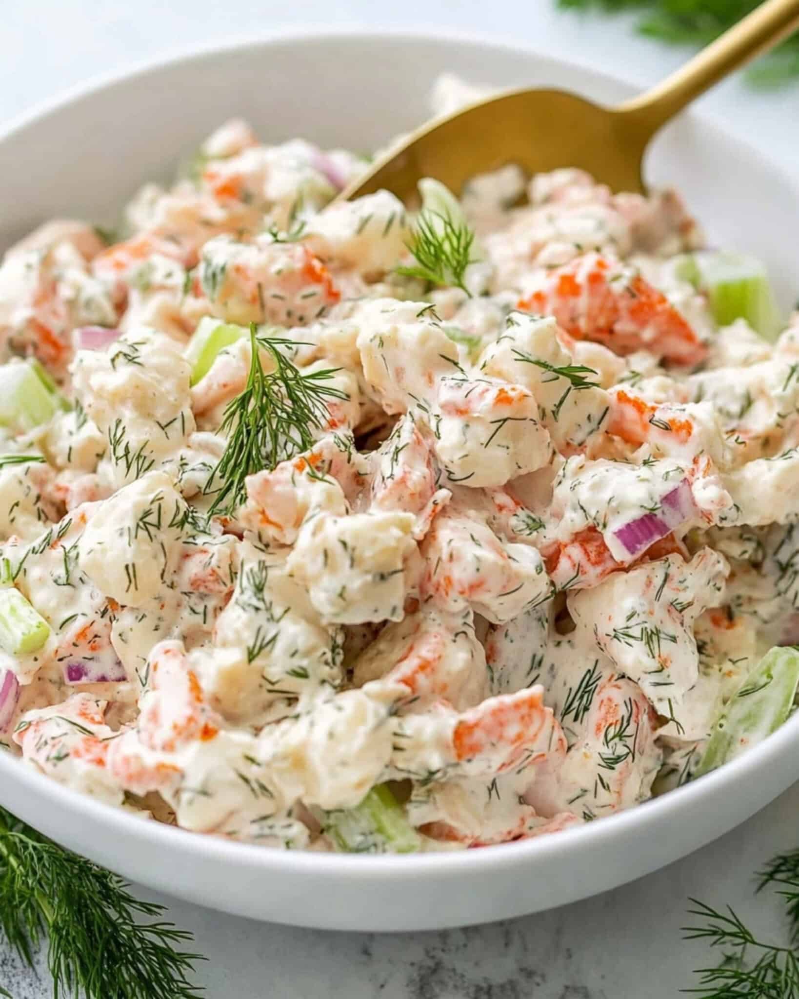 Seafood Salad Recipe - YummyHere