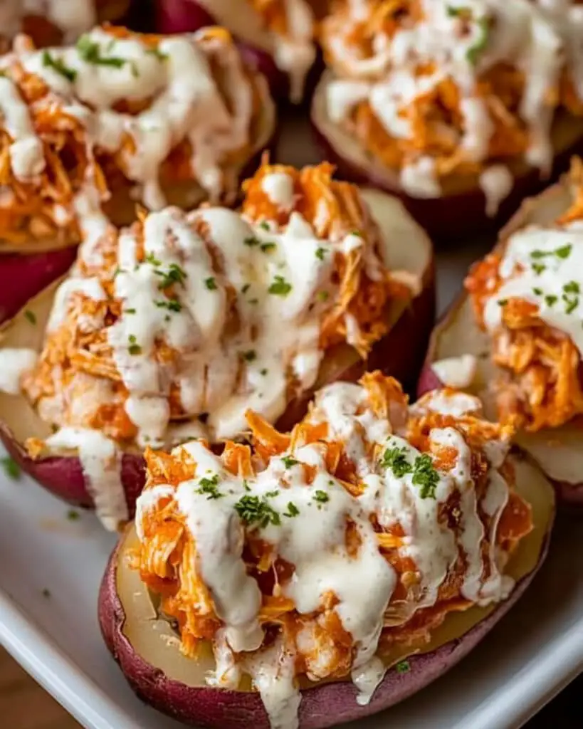 Buffalo Chicken Smashed Potato Cups Recipe