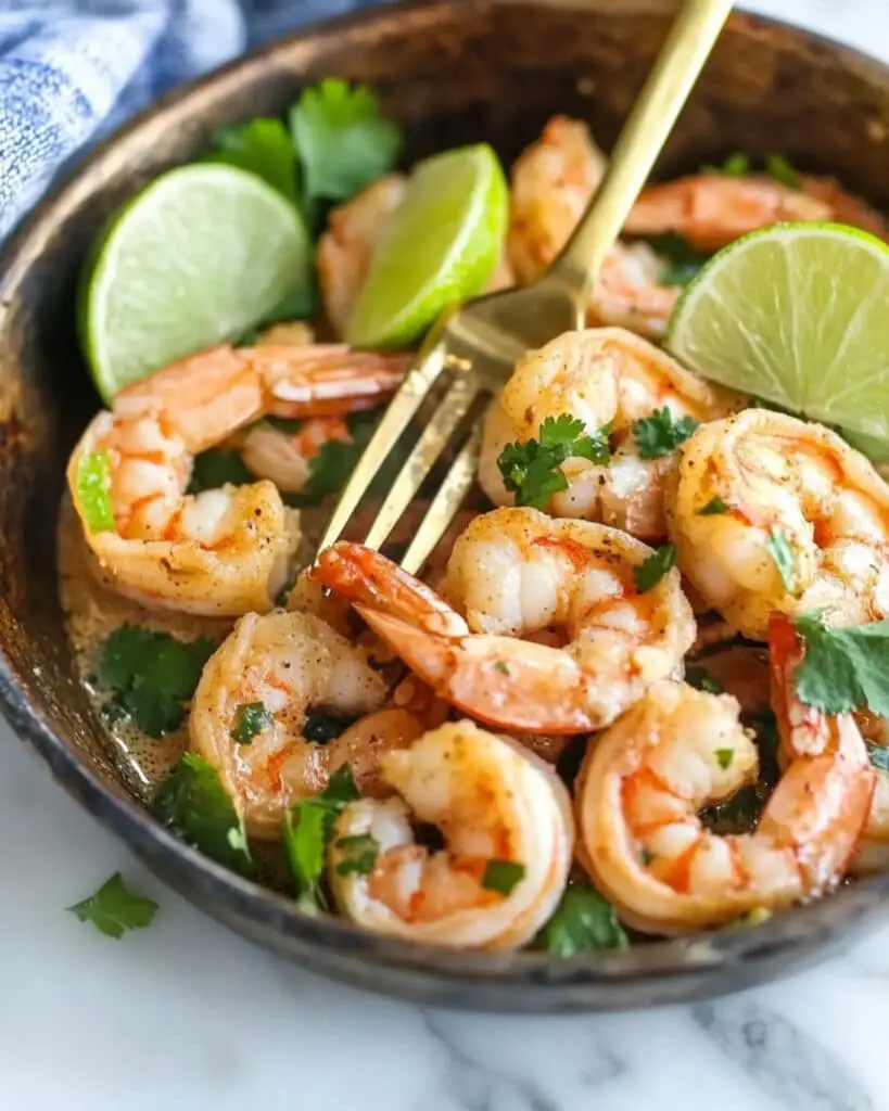 One Pot Cilantro Lime Shrimp Scampi Recipe