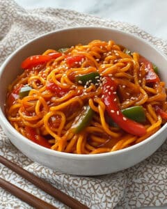 Sweet and Sour Noodles Recipe - YummyHere