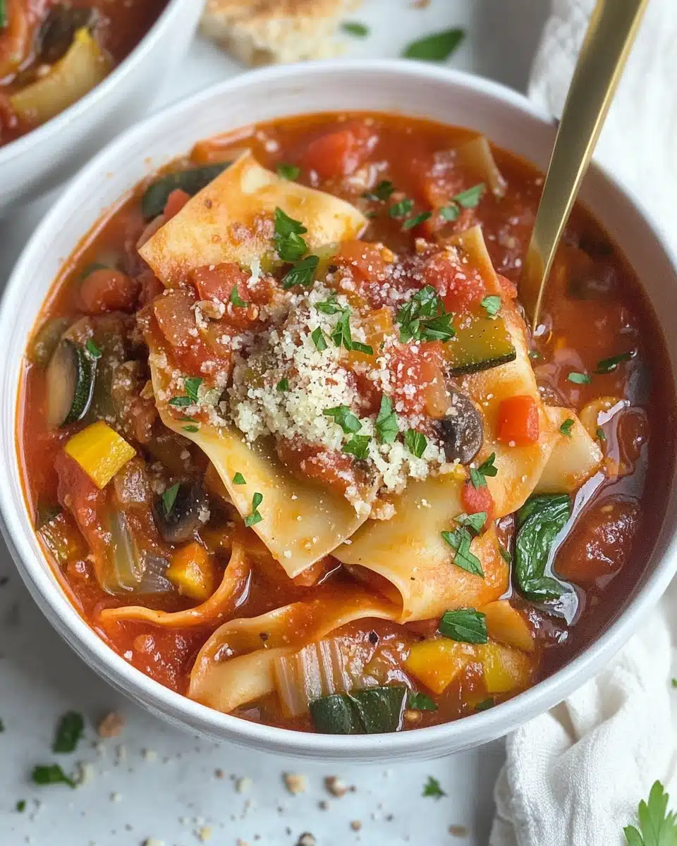 Healthy 30-Minute Vegan Lasagna Soup Recipe - Recipe Image