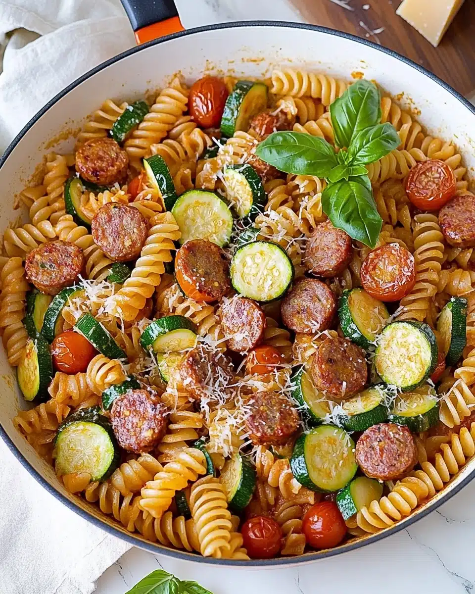 One-Pan Chicken Sausage Zucchini Pasta Recipe