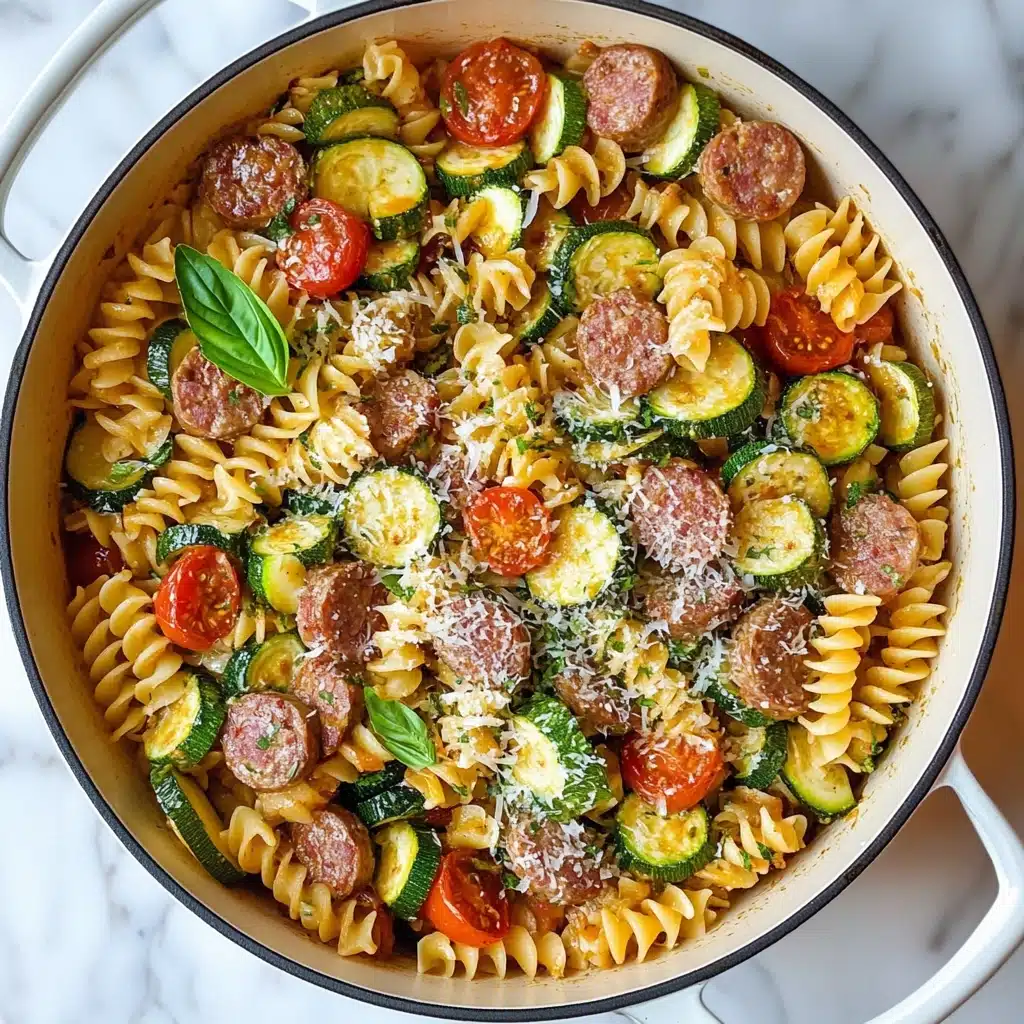 One-Pan Chicken Sausage Zucchini Pasta Recipe - Recipe Image