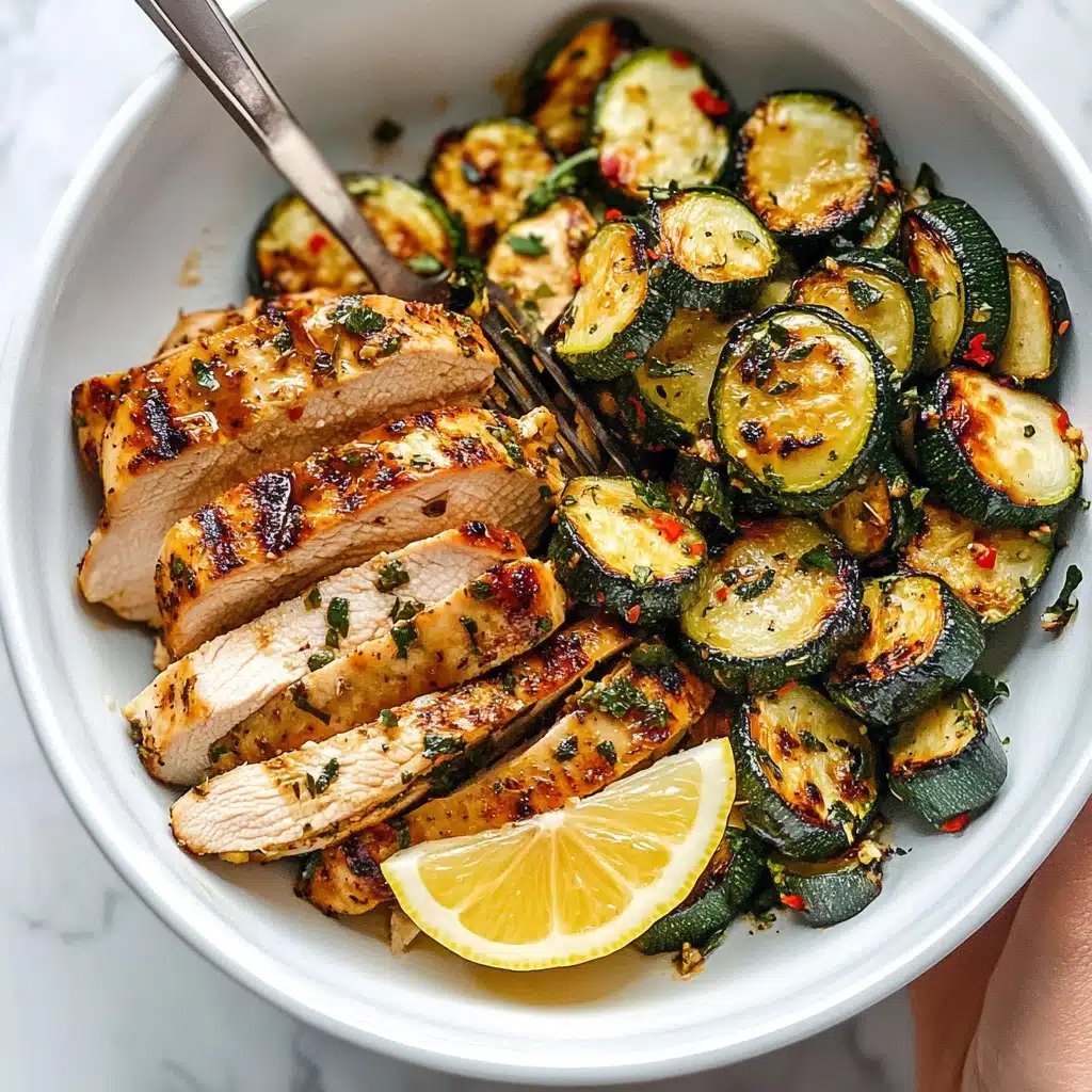 Lemon Herb Asado Chicken with Sauteed Zucchini Recipe - Recipe Image