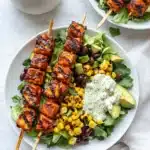 BBQ Chicken Skewer Salad with Herby Ranch Dressing Recipe