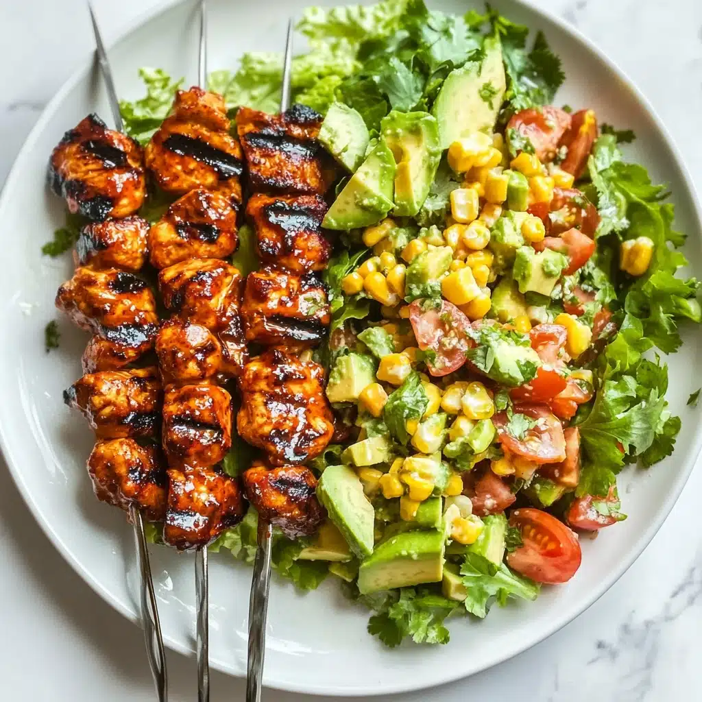 BBQ Chicken Skewer Salad with Herby Ranch Dressing Recipe - Recipe Image