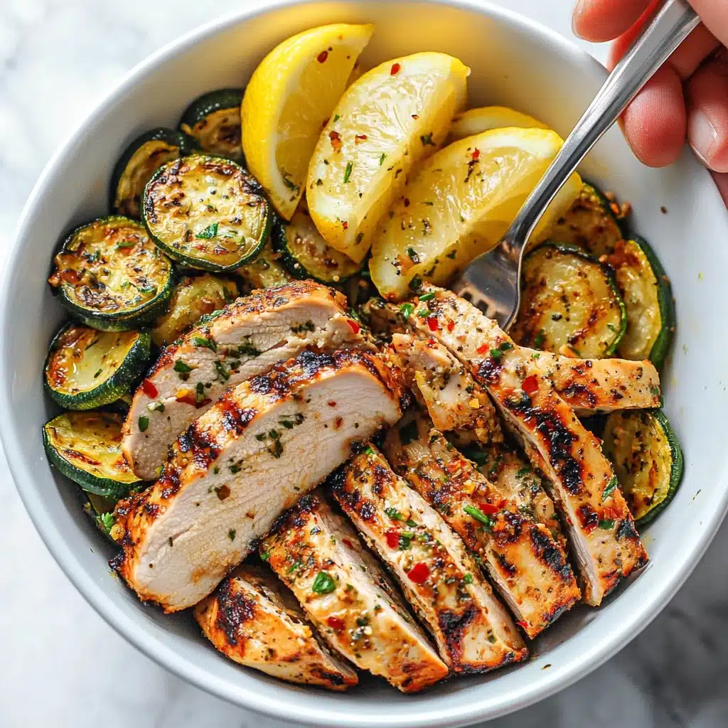 Lemon Herb Asado Chicken with Sauteed Zucchini Recipe - Recipe Image