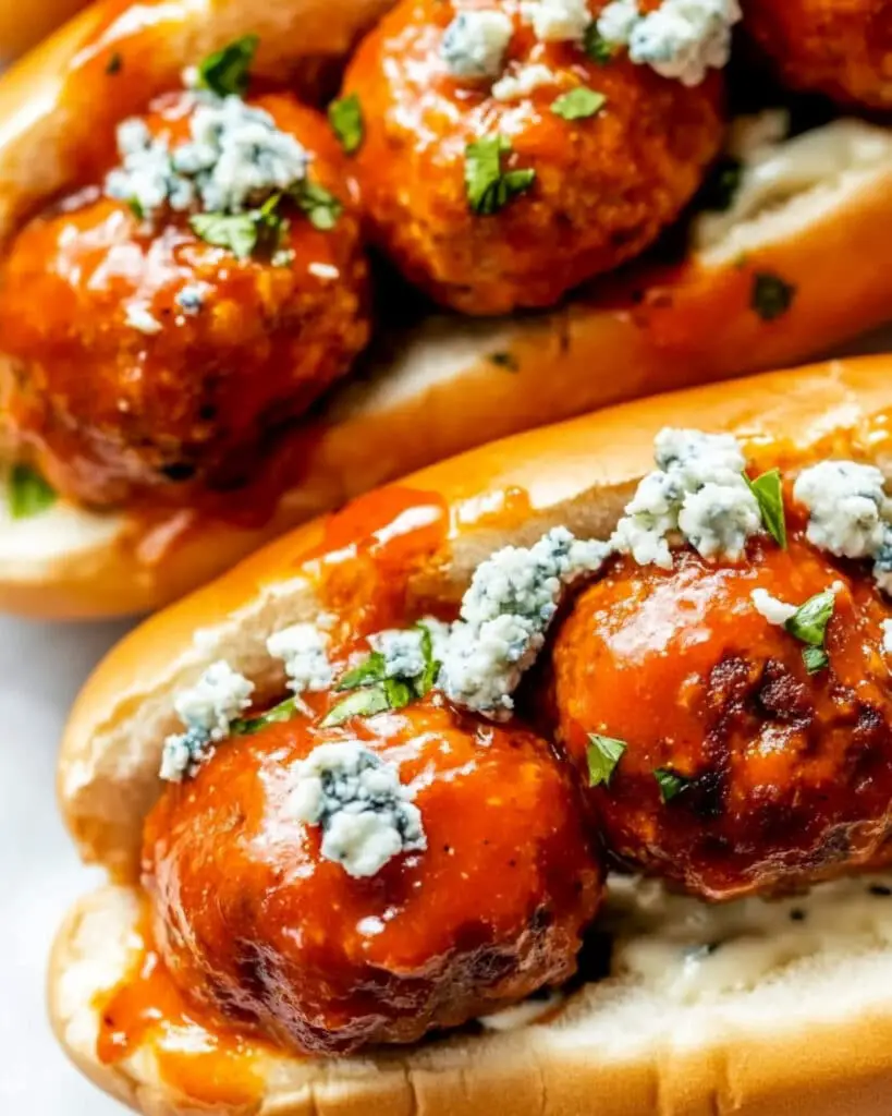 Buffalo Chicken Meatball Sandwiches Recipe
