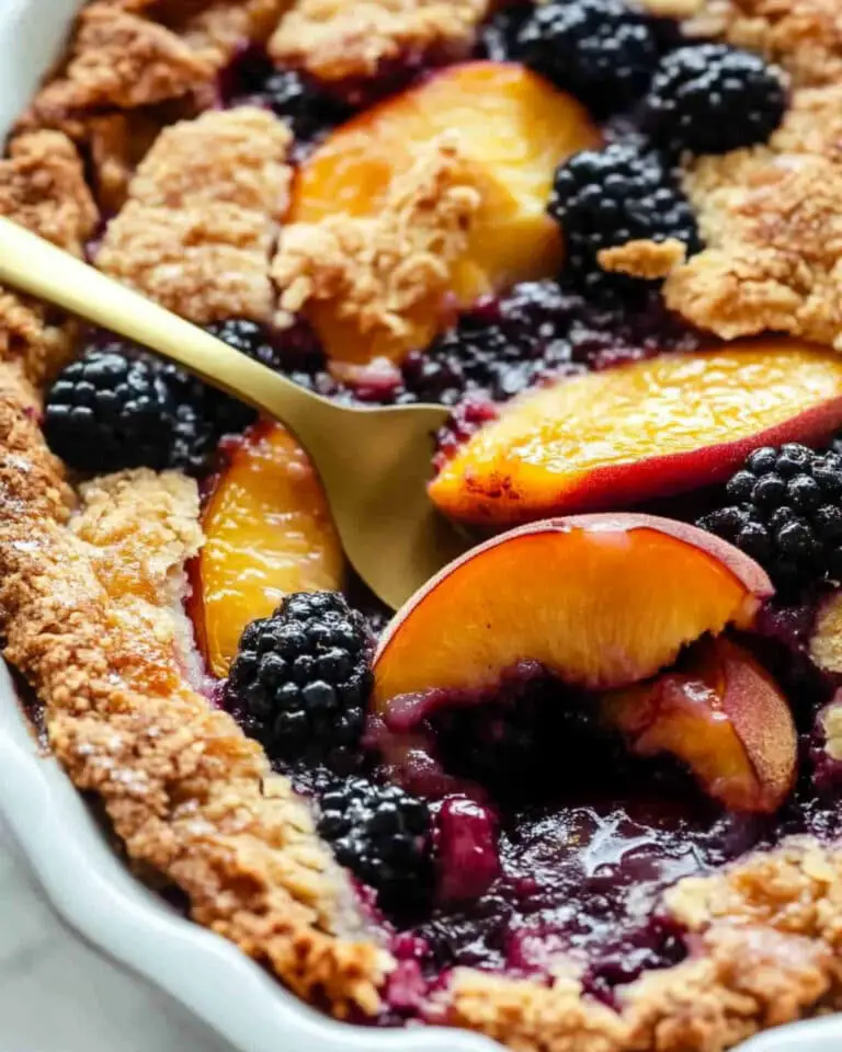 Grandma’s Peach Cobbler with Blackberries Recipe
