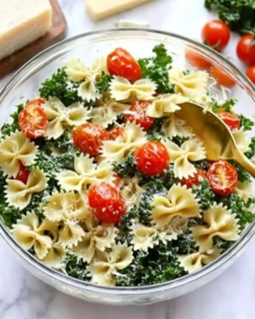 Kale Caesar Pasta Salad Recipe