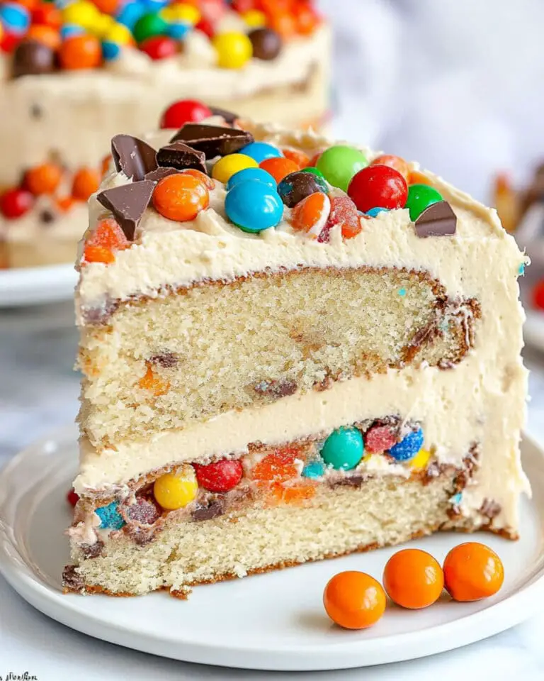 M&M’S Peanut Butter Cake with Peanut Butter Frosting Recipe