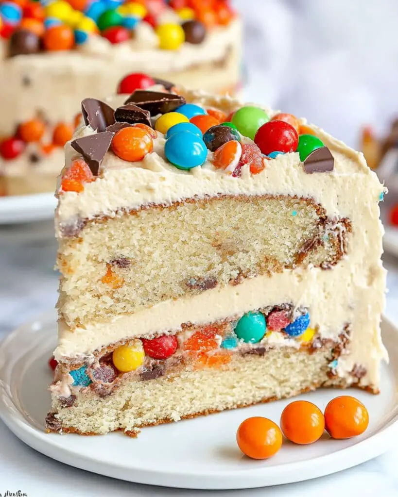 M&M’S Peanut Butter Cake with Peanut Butter Frosting Recipe