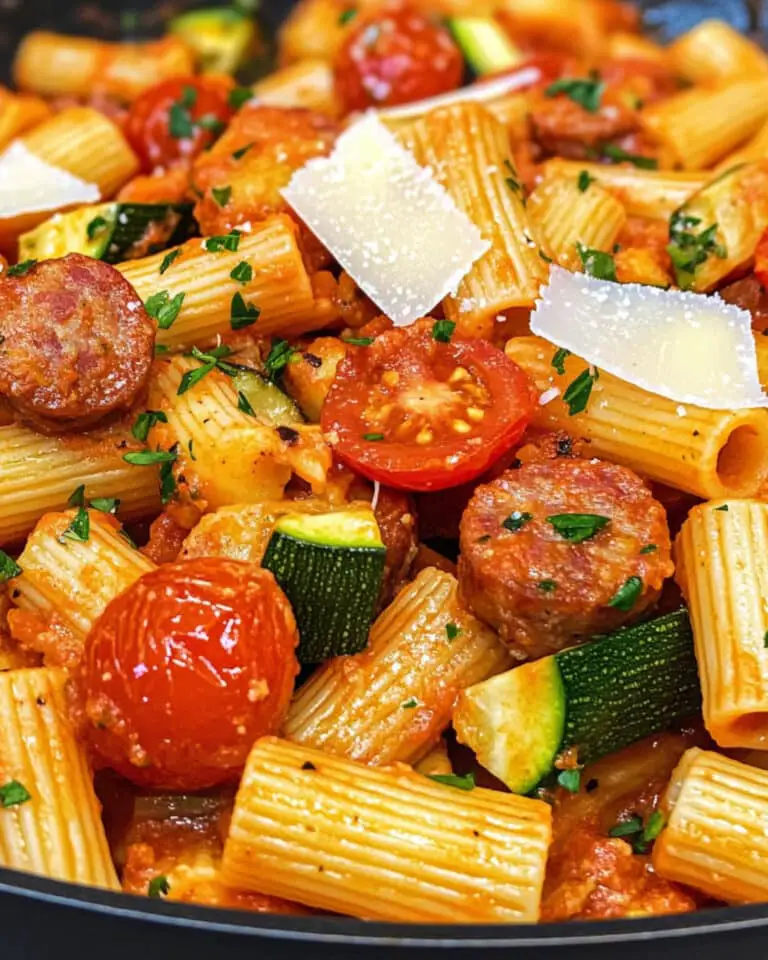 Rigatoni with Sausage, Tomatoes, and Zucchini Recipe