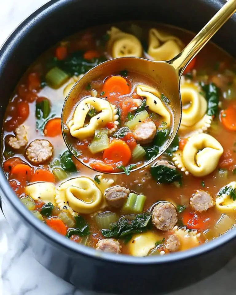 Slow Cooker Tortellini Soup with Sausage and Kale Recipe
