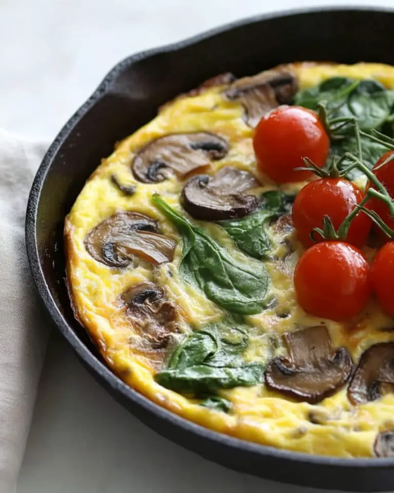 Spinach and Mushroom Frittata with Roasted Tomatoes Recipe