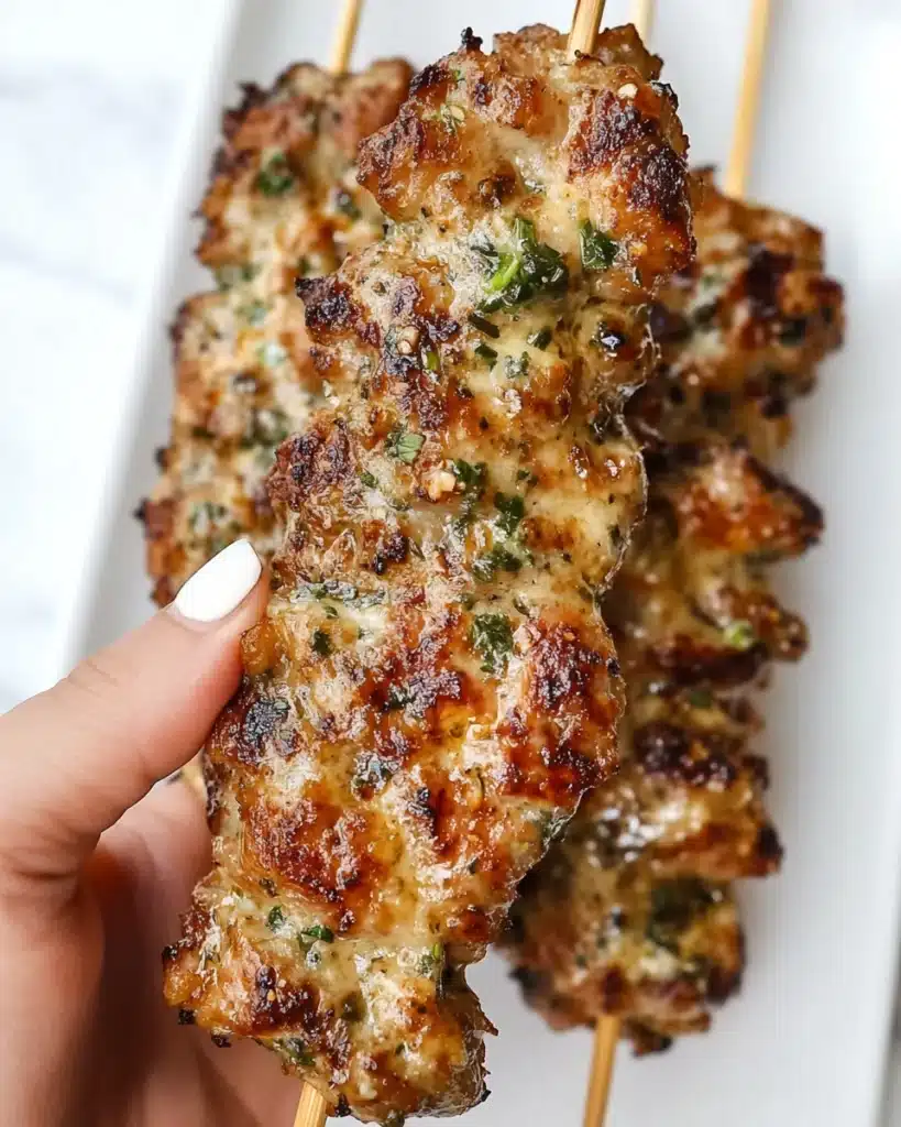 Ranch Garlic Parmesan Chicken Skewers Recipe