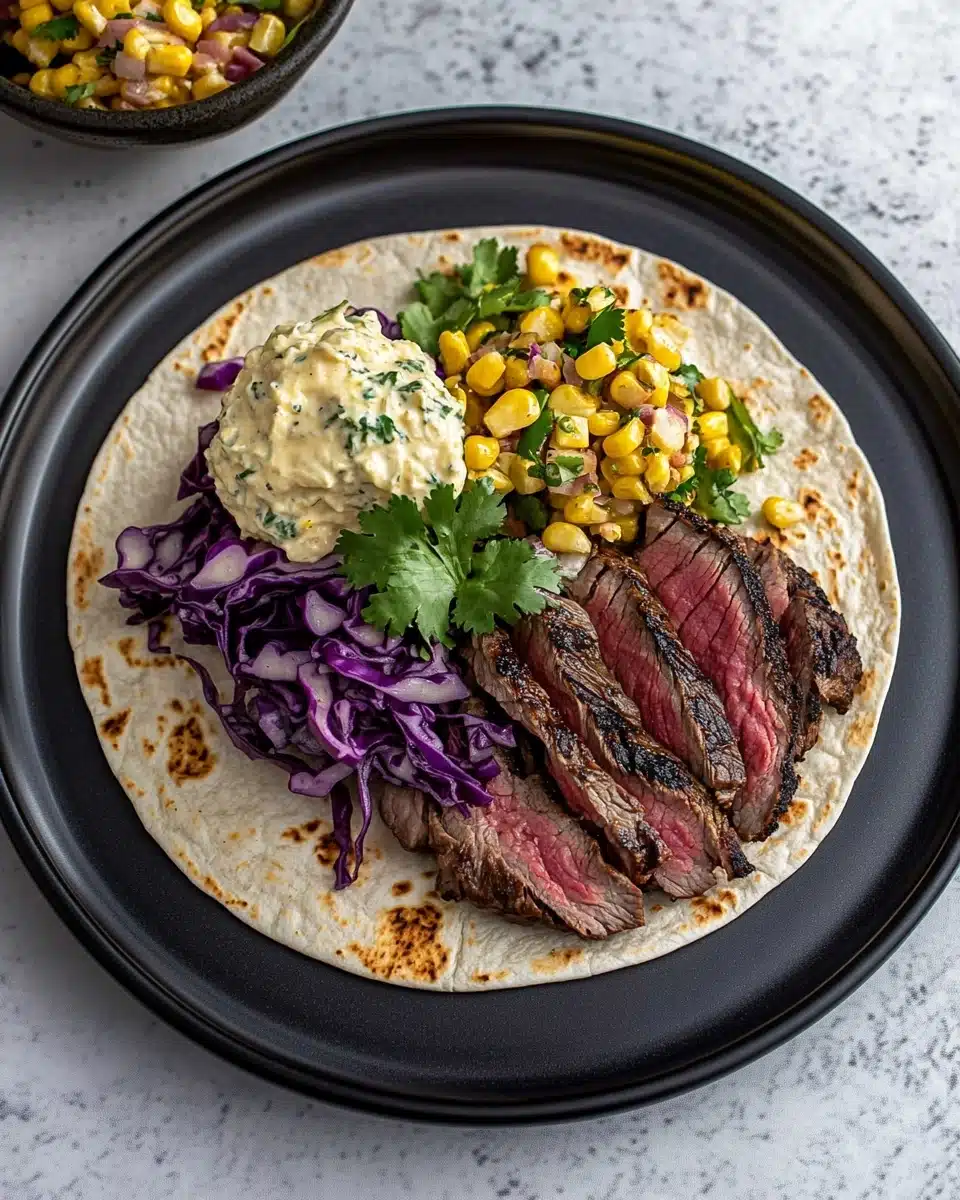 Grilled Steak Tacos with Corn Elote Recipe