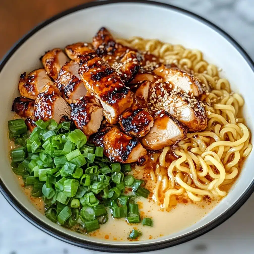 Fiery Chicken Ramen with Creamy Garlic Sauce Recipe - Recipe Image