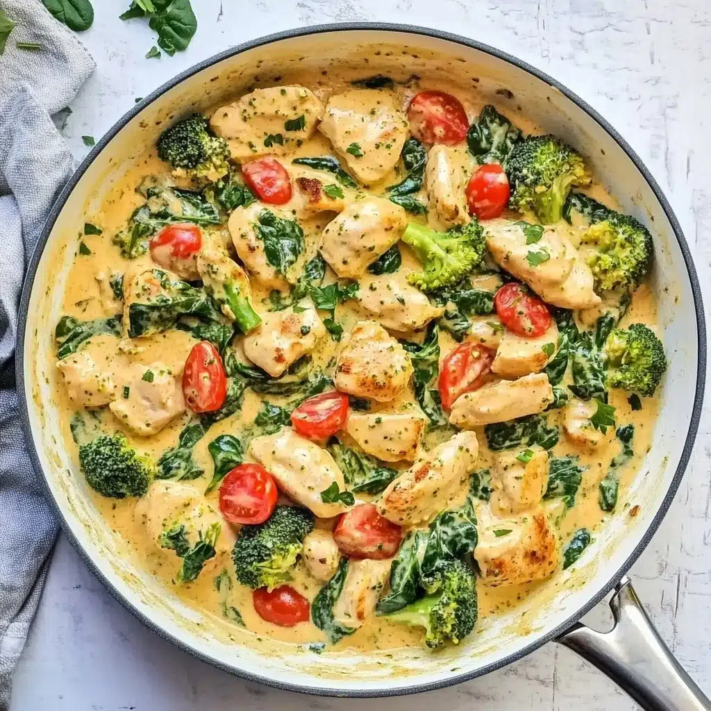 Garlic Chicken with Broccoli and Spinach Recipe - Recipe Image