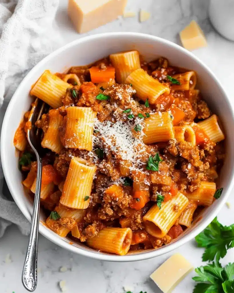 One Pot Rigatoni Bolognese Recipe