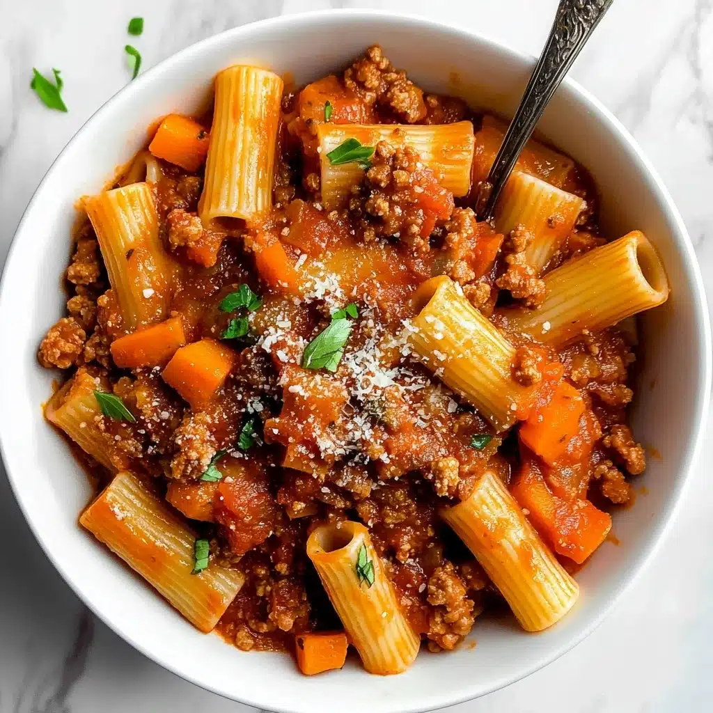 One Pot Rigatoni Bolognese Recipe - Recipe Image