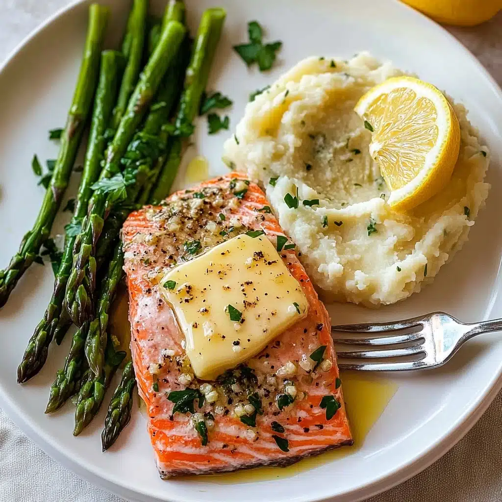 Quick & Easy Baked Lemon Garlic Salmon Recipe - Recipe Image