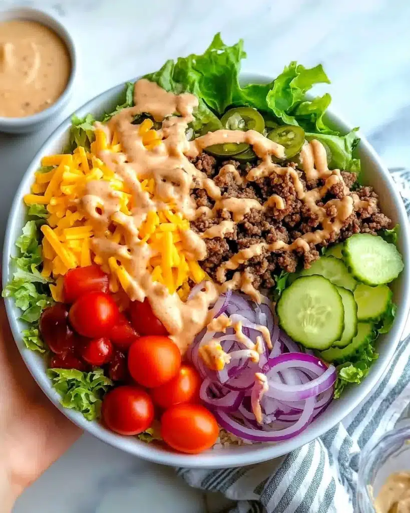 Cheeseburger Salad with Skinny Special Sauce Recipe