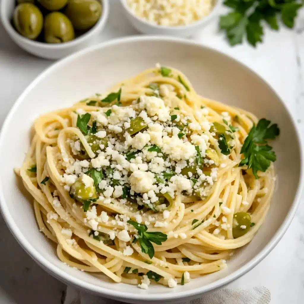 Dirty Martini Pasta Recipe - Recipe Image