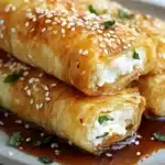 Oven Fried Feta Rolls with Chili Honey Recipe