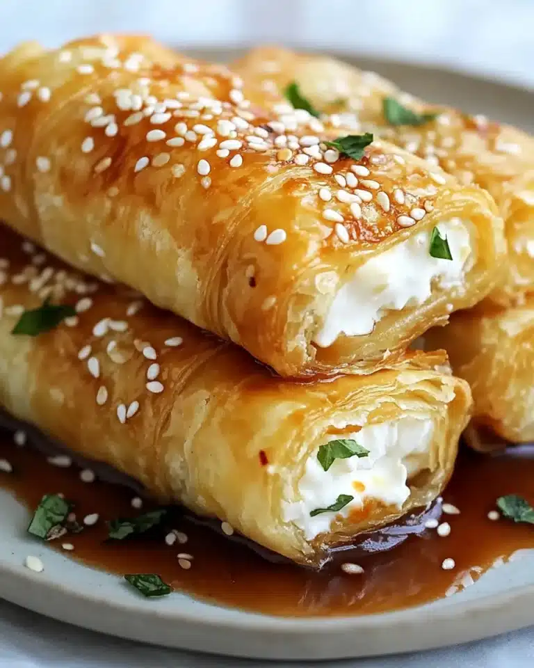 Oven Fried Feta Rolls with Chili Honey Recipe