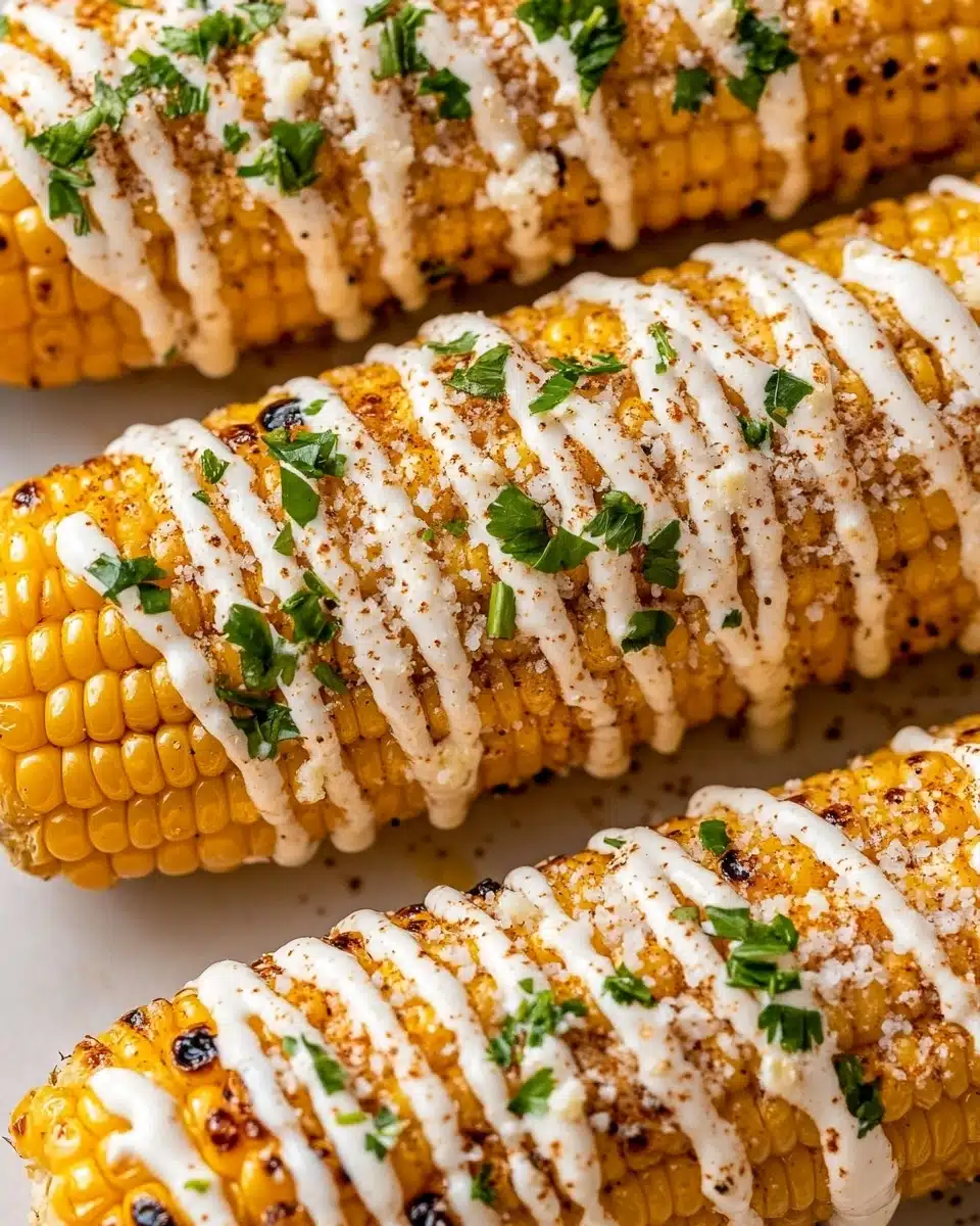 Buffalo Vegan Corn on the Cob with Ranch Dressing Recipe - Recipe Image