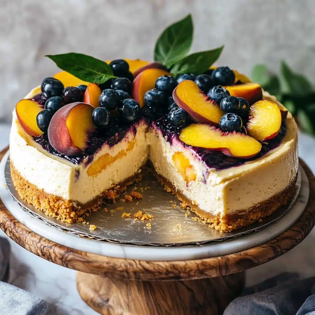 Blueberry Peach Cheesecake Recipe - Recipe Image