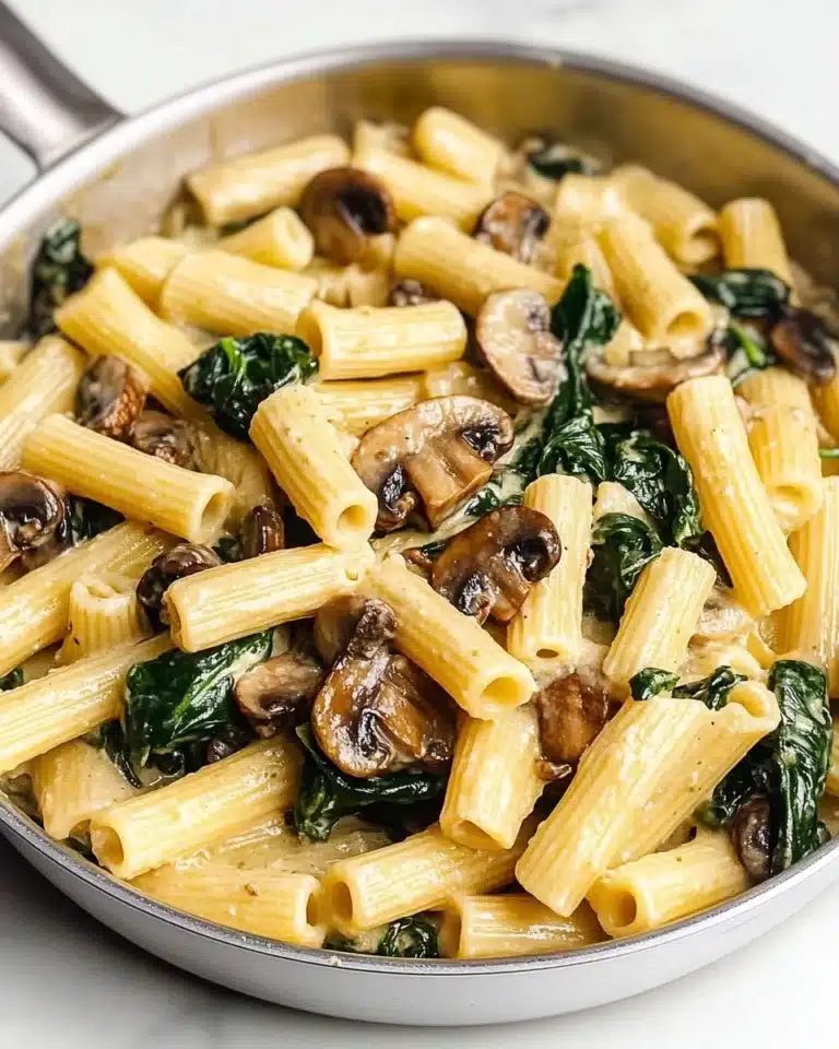 Creamy Spinach Mushroom Pasta Recipe