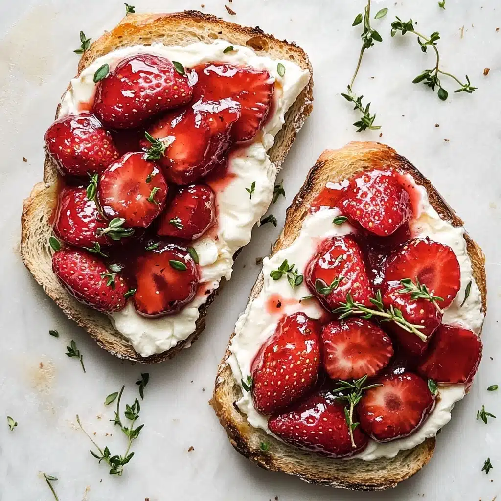 Roasted Strawberry Whipped Ricotta Toast Recipe - Recipe Image