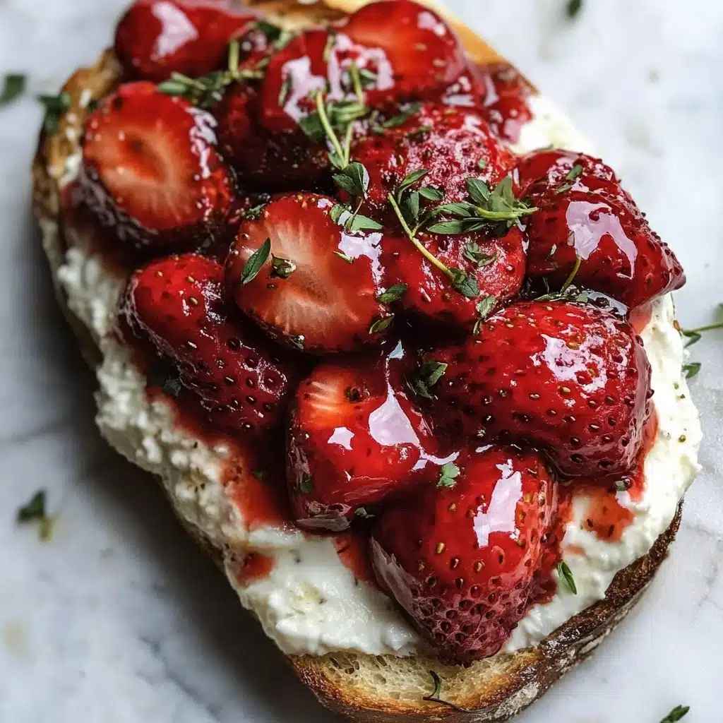 Roasted Strawberry Whipped Ricotta Toast Recipe - Recipe Image