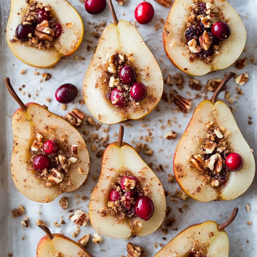 Baked Pears with Honey, Cranberries and Pecans Recipe - Recipe Image