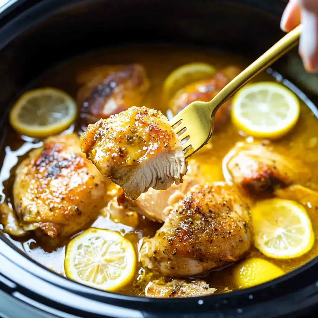 Crock Pot Lemon Garlic Butter Chicken Thighs Recipe - Recipe Image