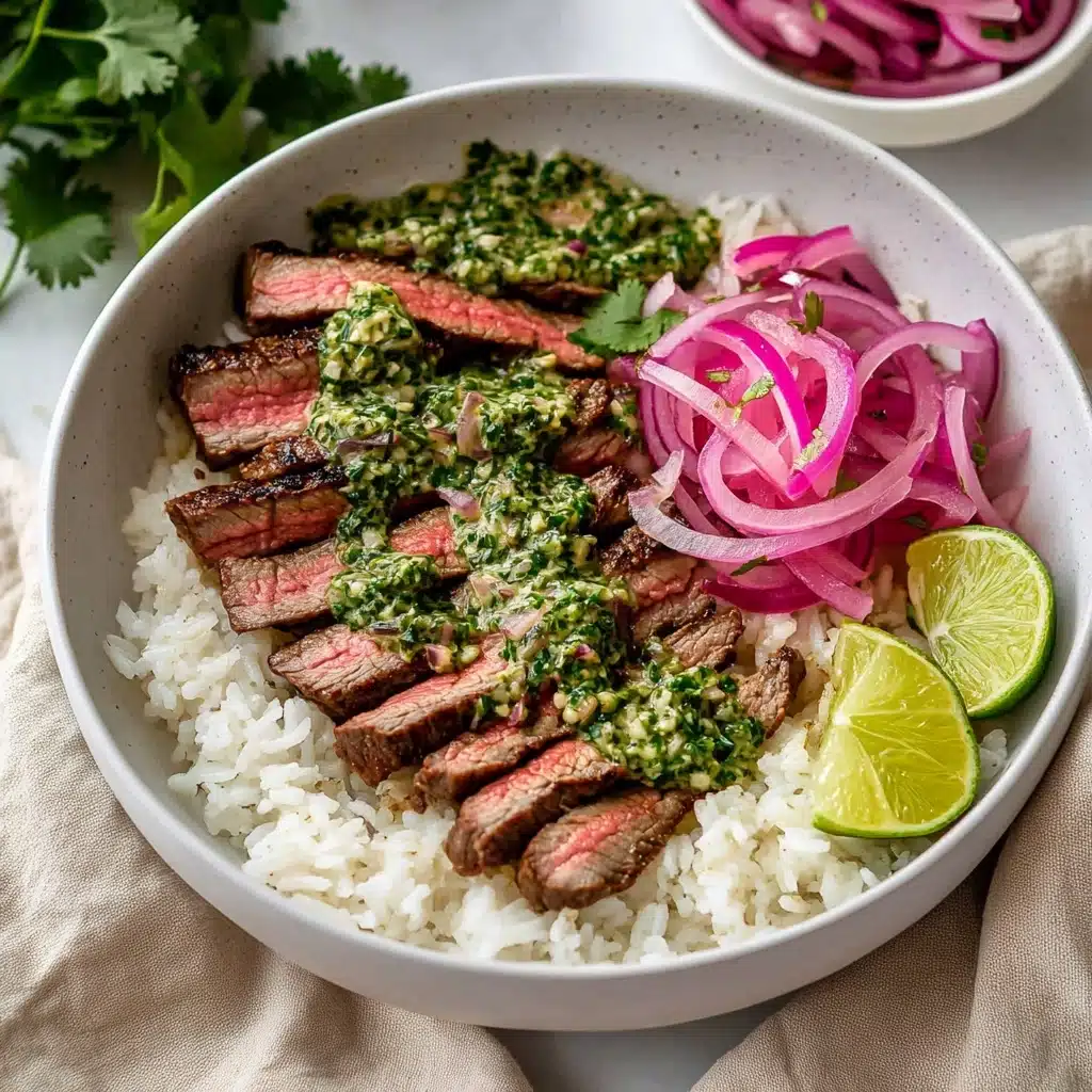 Skirt Steak Rice Bowls with Chimichurri Sauce Recipe - Recipe Image