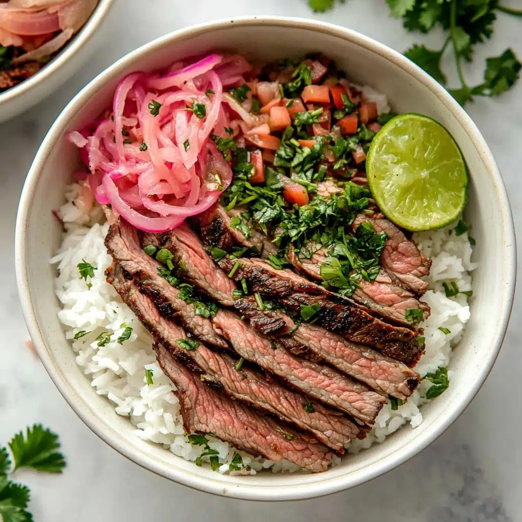 Skirt Steak Rice Bowls with Chimichurri Sauce Recipe - Recipe Image