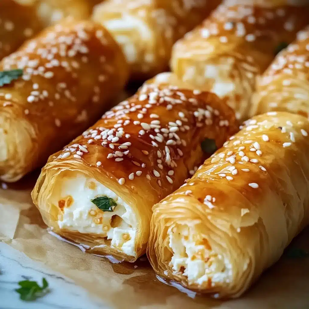 Oven Fried Feta Rolls with Chili Honey Recipe - Recipe Image