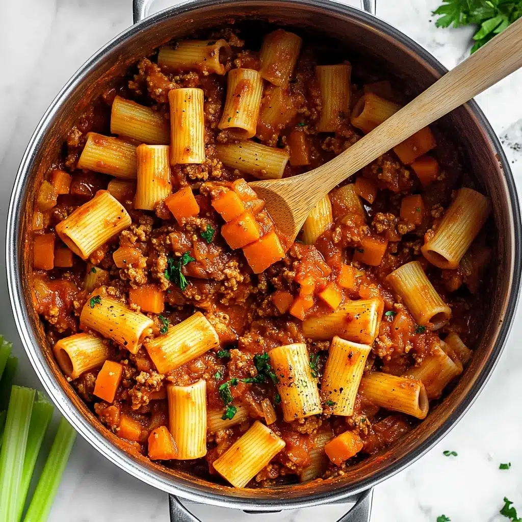 One Pot Rigatoni Bolognese Recipe - Recipe Image