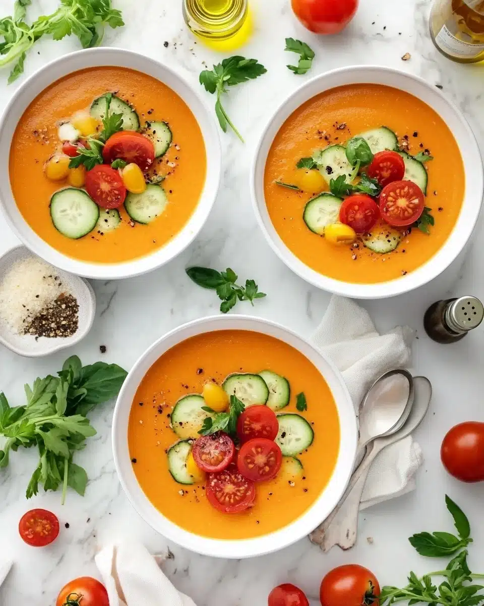 Chilled Gazpacho with Cucumber and Fresh Herbs Recipe