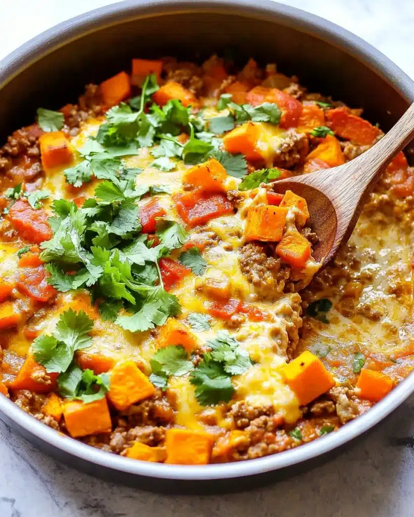 Southwest Ground Beef and Sweet Potato Skillet Recipe