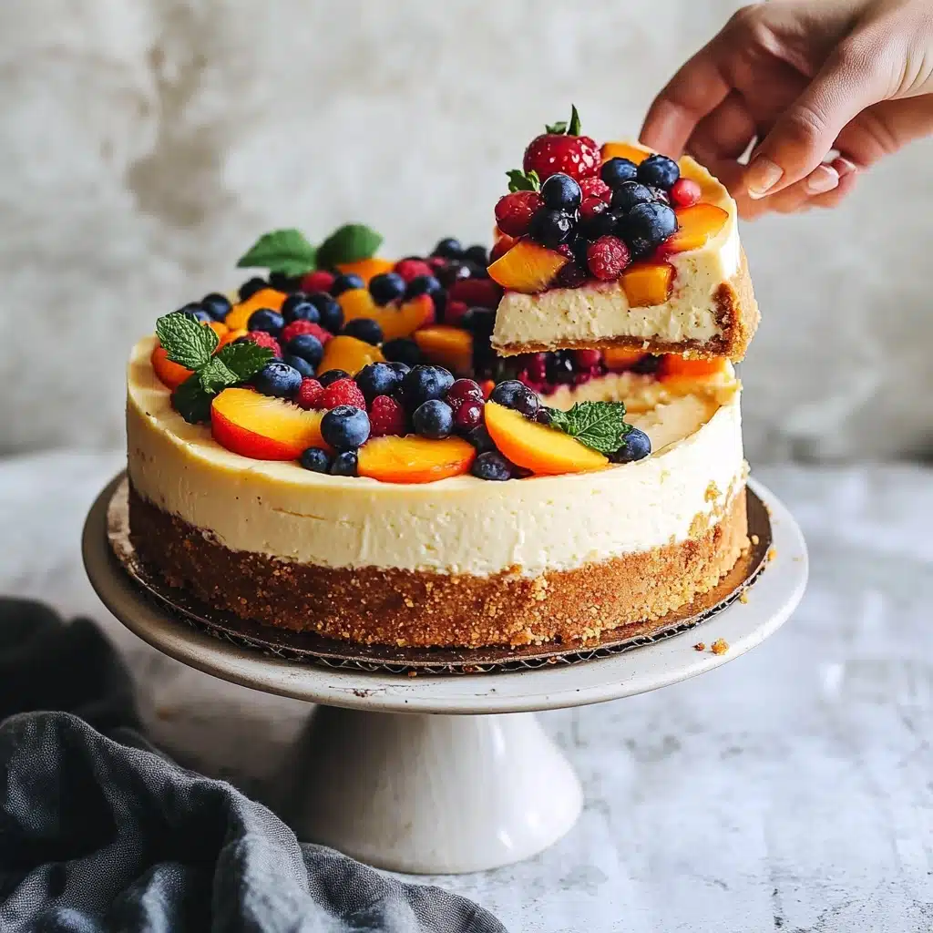 Blueberry Peach Cheesecake Recipe - Recipe Image