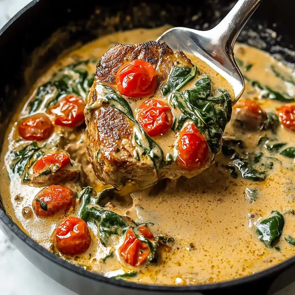 Creamy Pesto Chicken with Roasted Tomatoes & Spinach Recipe - Recipe Image