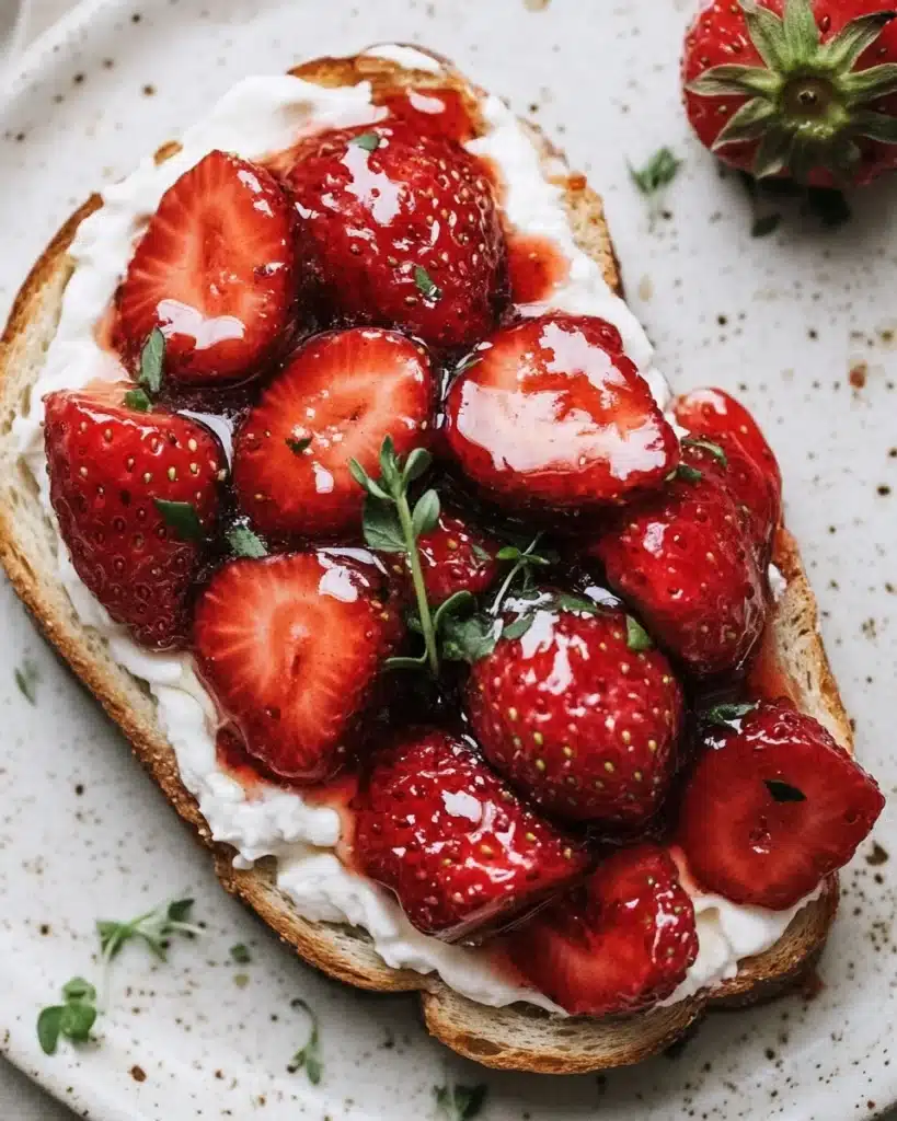 Roasted Strawberry Whipped Ricotta Toast Recipe