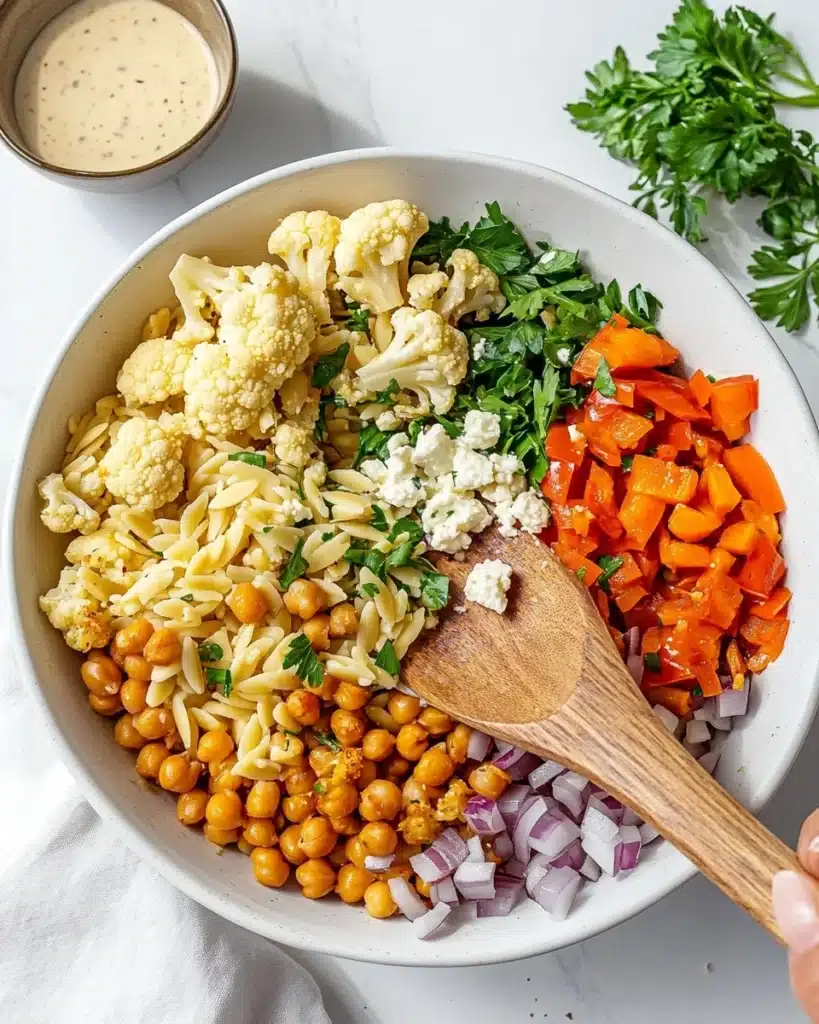 Vegan Roasted Veggie Orzo Salad Recipe