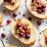 Baked Pears with Honey, Cranberries and Pecans Recipe
