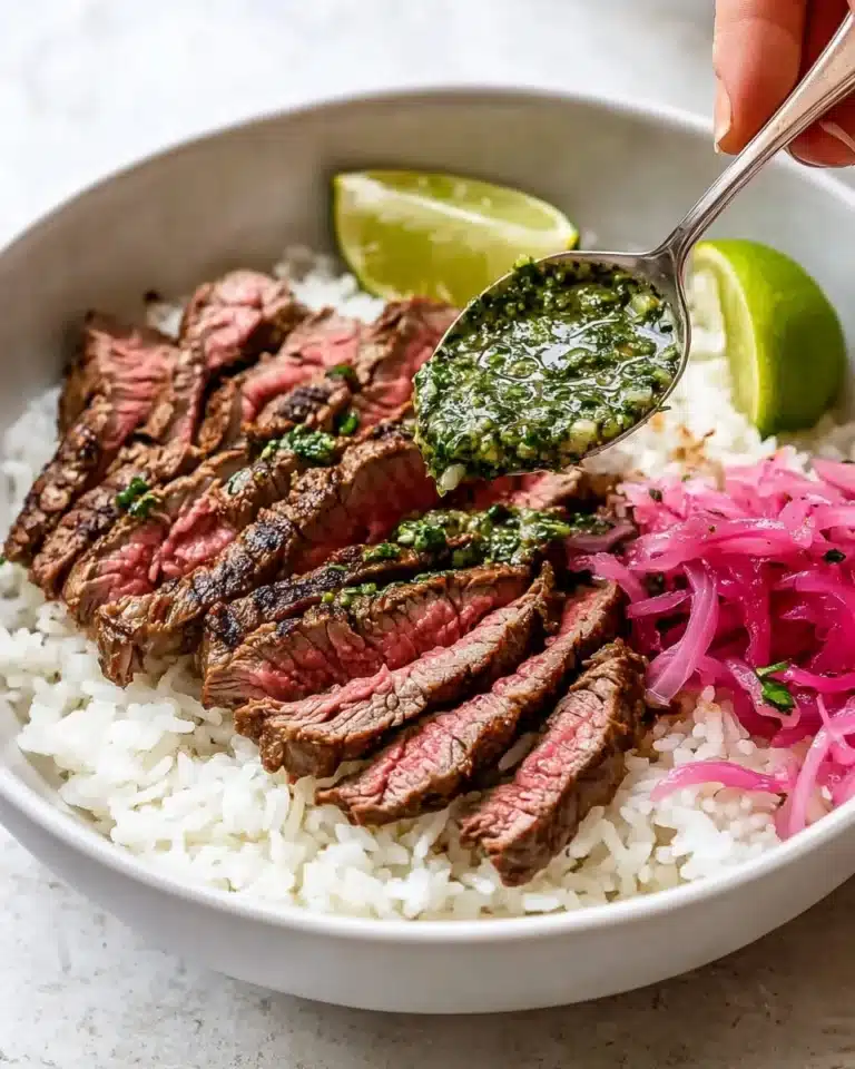Skirt Steak Rice Bowls with Chimichurri Sauce Recipe