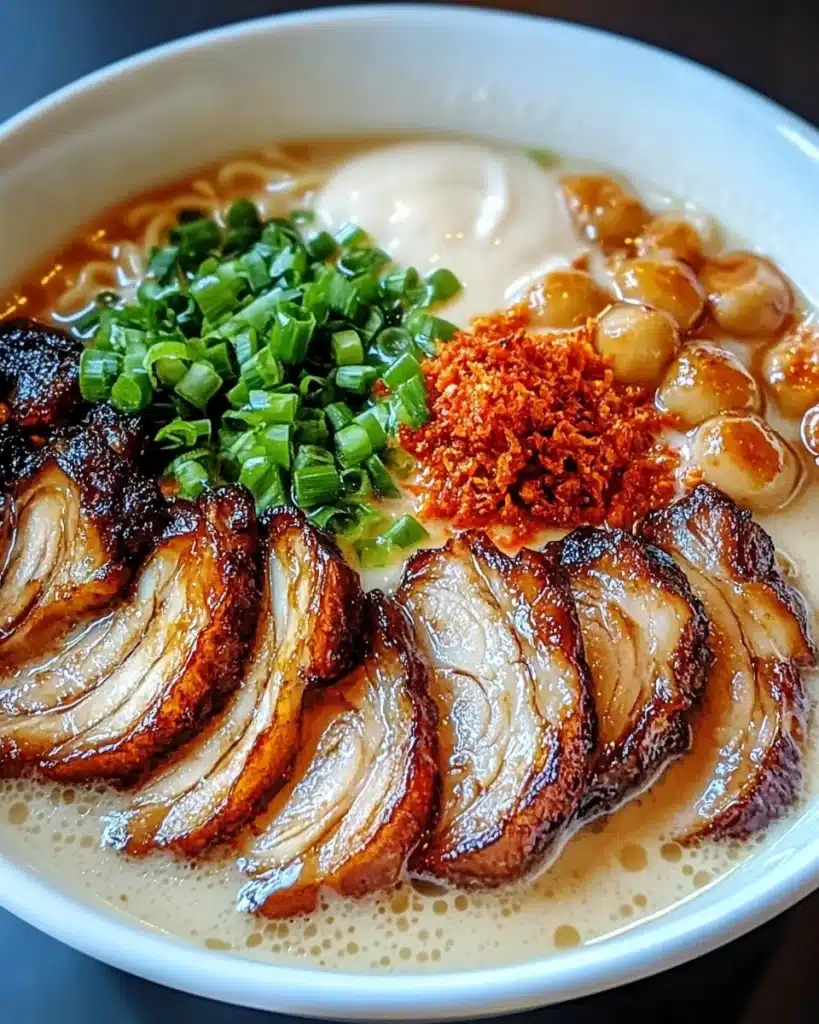 Fiery Chicken Ramen with Creamy Garlic Sauce Recipe